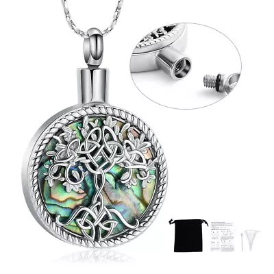 Tree Of Life Urn Necklace For Ashes Opal Cremation Eternity Memorial Urn Pendant • $10.30