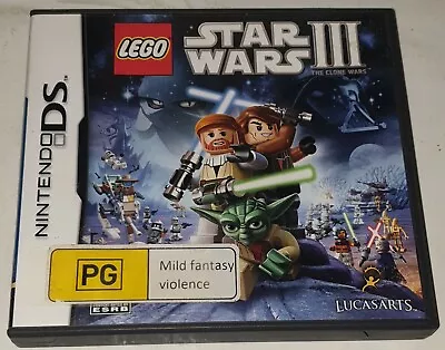 Lego Star Wars III : The Clone Wars - Nintendo DS Game - COMPLETE WITH MANUAL • $14.99