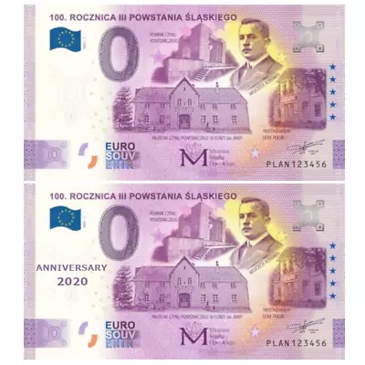 0 Euro Souvenir 100 ROCZNICA III POWSTANIA SLASKIEGO 2021 - NORMAL + ANNIVERSARY • £13.32