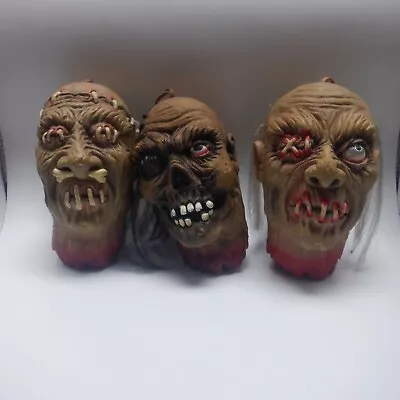 Vintage Zombie Shrunken Heads Halloween Horror Skull Voodoo Lot Of 3 • $30