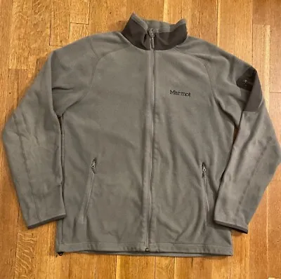 Marmot Men’s Jacket Size Medium Full Zip Fleece Sweater PolarTec Pockets Gray • $19.80