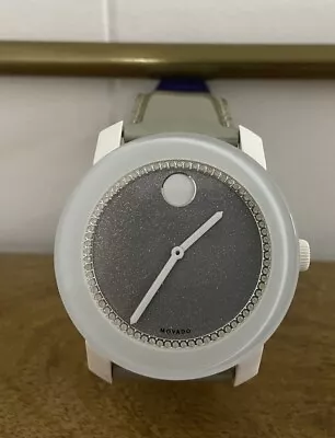 Movado Bold SWISS Quartz White Dial Ceramic Ladies Watch 3600534 • $165