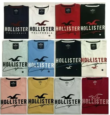 Hollister Men's Applique Graphic T-Shirt Crew Neck Logo Tee Size XS S M L XL XXL • $19.99