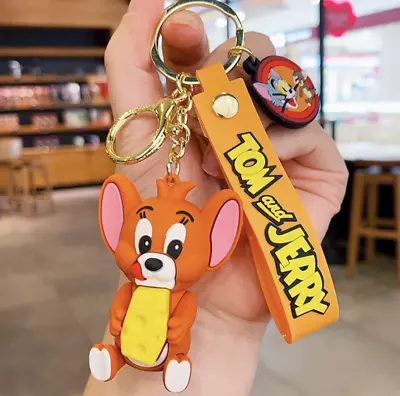 Tom & Jerry 3D Rubber Keychain Keyring Pendant Bag Charm Novelty Gift Car/House • £5.99