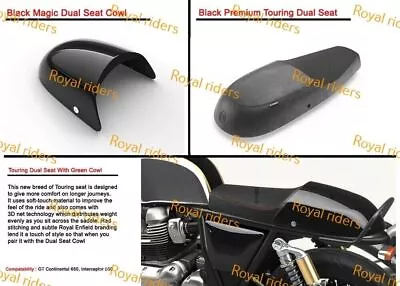 For Enfield GT & INT & Interceptor 650 Touring Dual Seat With Cowl Black • $413.69