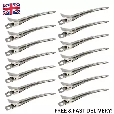 Metal Hair Sectioning Clips Hairdressing Professional Strong Grip Clip 24 Pieces • £3.99