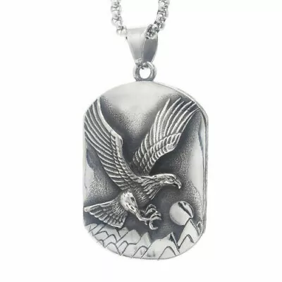 Vintage Spiritual Stainless Steel Mens Eagle Pendant Necklace Jewelry Men • $7.99