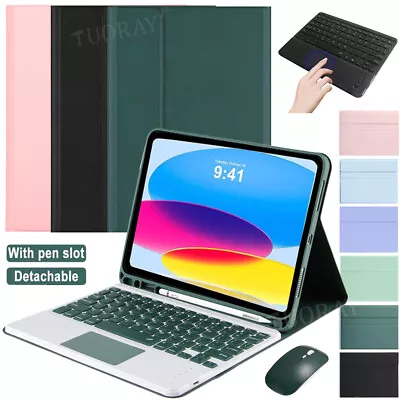 For IPad 10/9/8th Gen Air 5 4 Pro 11 Bluetooth Keyboard With Touchpad Case Mouse • £8.99