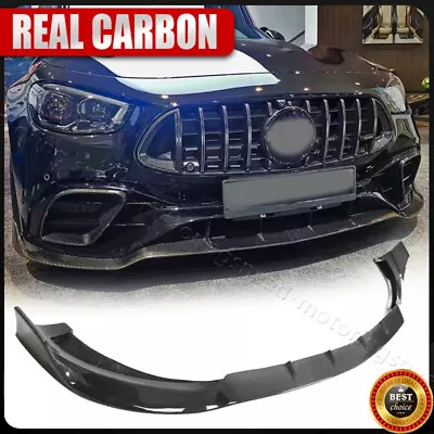 For Benz W213 E63 AMG 2021-24 REAL CARBON Front Bumper Lip Spoiler Splitter Kit • $690