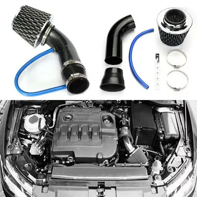 Carbon Fibre Car Cold Air Intake Filter Induction Pipe Power Flow Hose System • $56.60