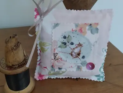 Handmade Hanging Lavender Pillow ~Wrendale Field Mouse/brambles ~ GIFT • £5.50