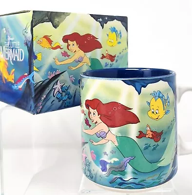 Vintage Disney THE LITTLE MERMAID Ceramic Mug ARIEL Flounder SEBASTIAN Japan • $17.99