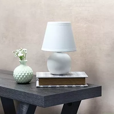 Simple Designs LT2008-OFF Mini Ceramic Globe Table Lamp Off White • $19