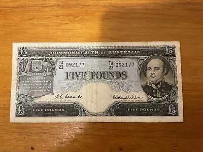 $80 • Buy 5 Pound Banknote- Coombs & Wilson TA23-092177. As Per Photo