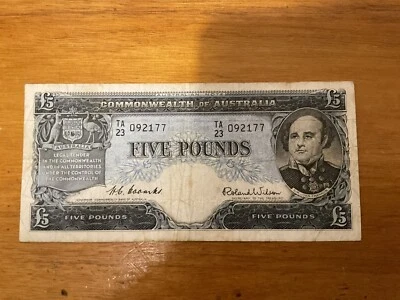 $80 • Buy 5 Pound Banknote- Coombs & Wilson TA23-092177. As Per Photo