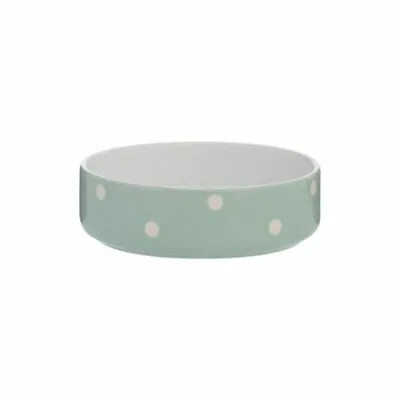 Mason Cash Polka Dot Sage Green Stoneware Pet Bowl 13 Cm • £9.66