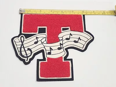 Vintage Varsity Letter Letterman Music Notes Band Jacket Patch T Red & White • $14