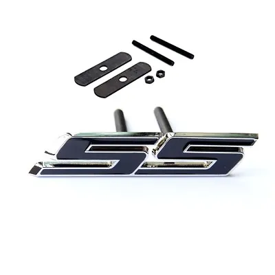 1x Grille SS Emblem Front Badge SS 3D GM Camaro CHEVROLET  Chrome Black Fu • $15.50