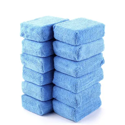 10 Wax Microfiber Applicator Car Sponge Pad Polishing Pads Soft Care Auto Polish • $16.99