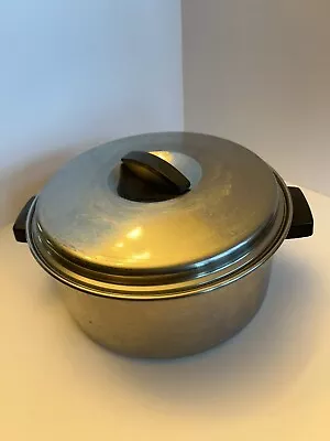 Vintage Flint Ware By Ekco Stainless Steel Stock Pot W/ Lid 4.5 Qt • $15