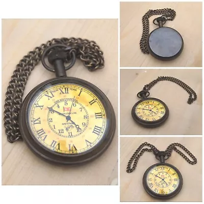 Nautical Vintage American Elgin Look Collectible Antique 2  Brass Pocket Watch • $31.68