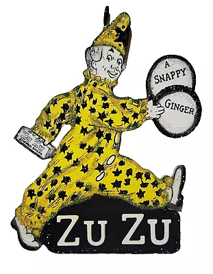 ZUZU CLOWN SNAPPY GINGER SNAPS COOKIES   * Glitter CHRISTMAS ORNAMENT * Vtg Img • $10.50