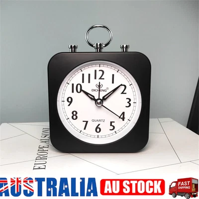 $17.48 • Buy NEW Silent Alarm Clock Modern Square Quartz Movement Bedside Analog Dial Desk