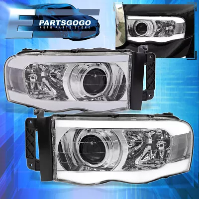 For 02-05 Dodge Ram 1500 03-05 2500 Chrome LED DRL Projector Headlights Lamp Set • $163.99