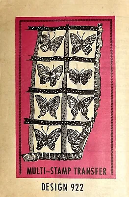 Vintage 1940's Multi-Stamp Trahsfer Butterfly Quilt Pattern Design 922 UNCUT FF • $12.99