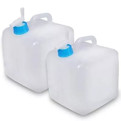 2 Pack 5.3 Gallon Collapsible Water Container With Spigot Portable Foldable • $31.73