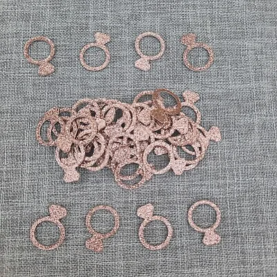 £3.39 • Buy Rose Gold Glitter Ring Table Confetti Decorations Hen Party/Engagement/Wedding