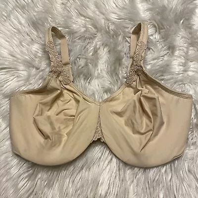 Wacoal 38DD Bra Beige Bodysuede Full Figure Seamless Underwire Back Close 85814 • $21.99