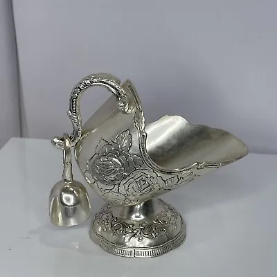 $25.99 • Buy Vintage Silver Plated Floral Sugar Scuttle Scoop Made In Japan 5.5”