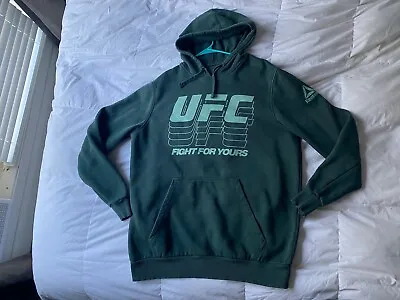 REEBOK UFC FIGHT FOR YOURS PULLOVER HOODIE HOODED SWEATSHIRT Sz Large • $15
