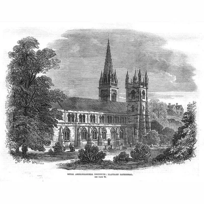 £9.99 • Buy LLANDAFF CATHEDRAL - Antique Print 1871
