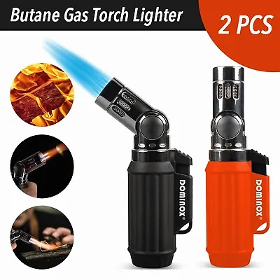 DOMINOX Butane Torch Lighter 2pcs Adjustable 4 Jet Flame Butane Gas Not Included • $26.99