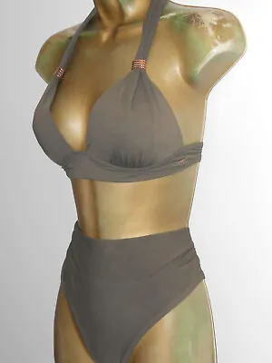 £5.99 • Buy Sexy Khaki F&f Halter Neck Wrap Bikini Size 8 Control Swimwear