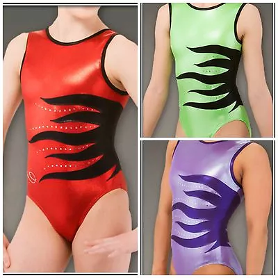 $34.99 • Buy NWT Dreamlight Foil Mystique Rhinestones Flames Competition Gymnastics Leotard
