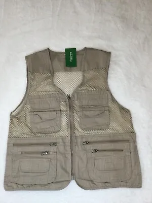 Rizanee Men Mesh Breathable Multi-Pocket Vest Outdoor  - Fly Fishing • $14.99