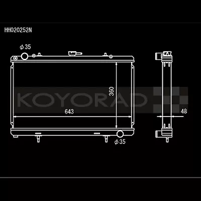 Koyo HH020252N N-FLO Racing Radiator For 89-94 240SX S13 SR20DET • $358.40