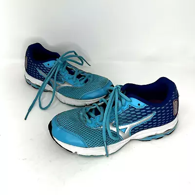 Mizuno Wave Rider 18 Running Shoes Youth Kids Size 4.5 Blue Athletic Sneakers • $19.99