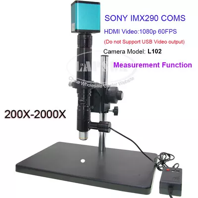 200X-2000X Zoom Industry Microscope Set Coaxial Light Lens 14MP/Sony Chip Camera • $559