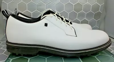 Footjoy 54327 Golf Shoes Mens 13 M White Black DryJoys Premier Leather VersaTrax • $117
