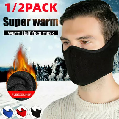 Cycling Half Face Mask Outdoor Fleece Warmer Windproof Ear Protection Face Cover • $3.99