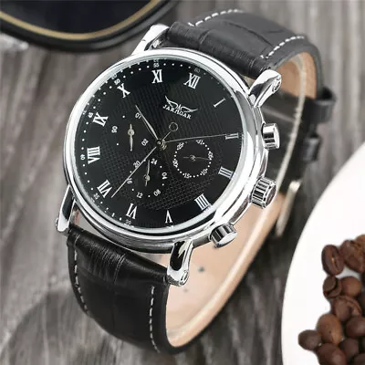 £30.71 • Buy JARAGAR Mens Skeleton Watch Self Winding Mechanical Roman Numerals Watches Gifts