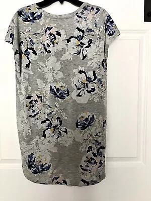 Women’s Maurices Tunic 24/7 Tee Gray Blue Floral S • $6