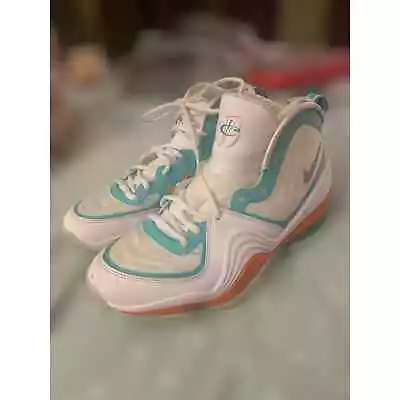 Nike Air Penny V White Oracle Aqua  Miami Dolphins  Men's Sz 7.5 CJ5396-100 • $49.95