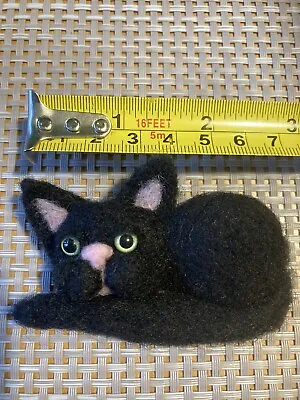 Black Cat Brooch. Hand Made. Needle Felted  • £12.50