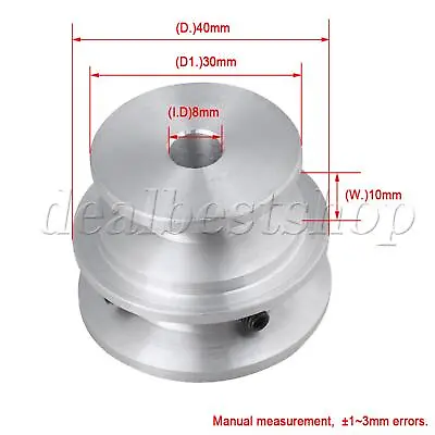 2-Step Groove Pulley For Motor Shaft Silver Aluminum 40x30x8MM With Wrench • $9.72