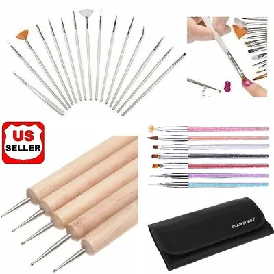 27 Pcs Nail Art Design Set Dotting Painting Drawing Polish Brush Pen Tool Kit US • $8.68